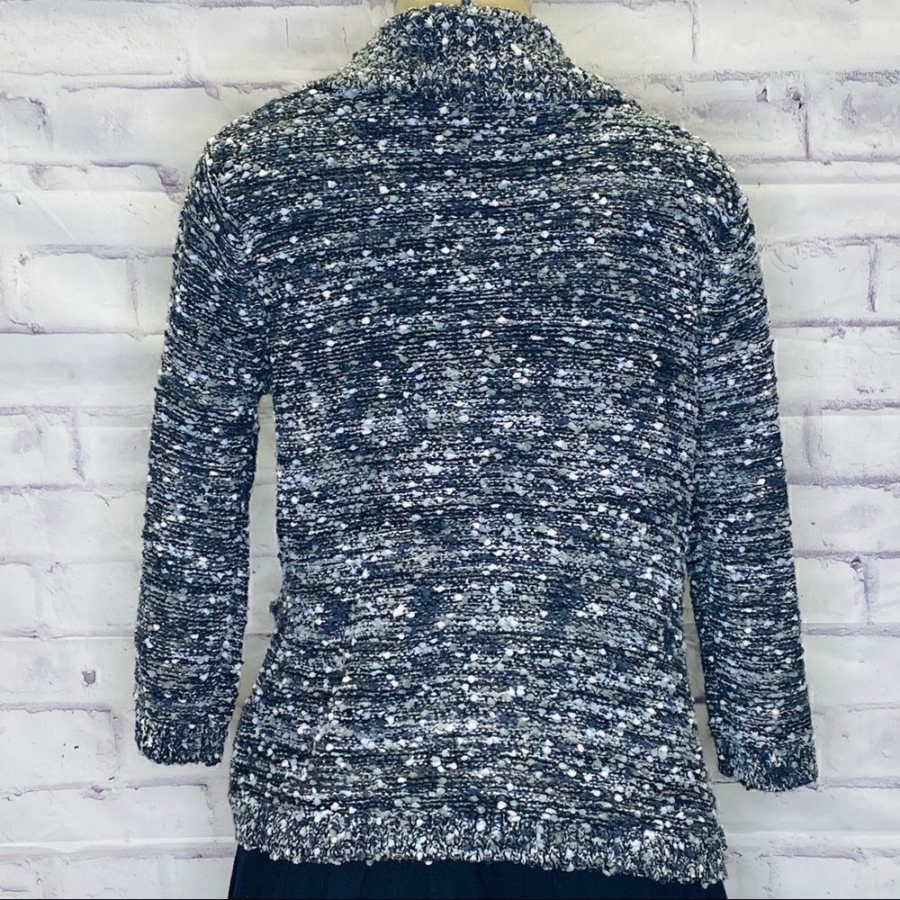 Eci Metallic Thread Collar 2-button Cardigan- M - Picture 2 of 8